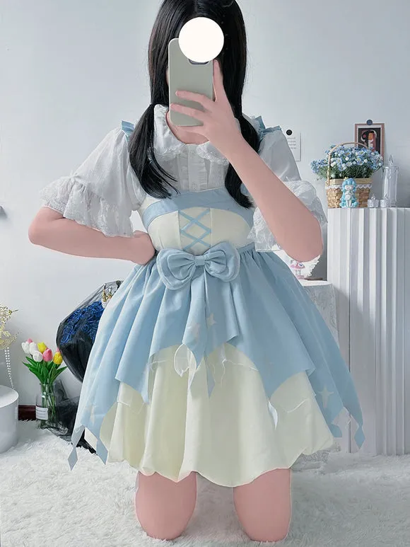 JSK Sweet Lolita Dress Polyester Sleeveless Bows Jumper Lolita Dress
