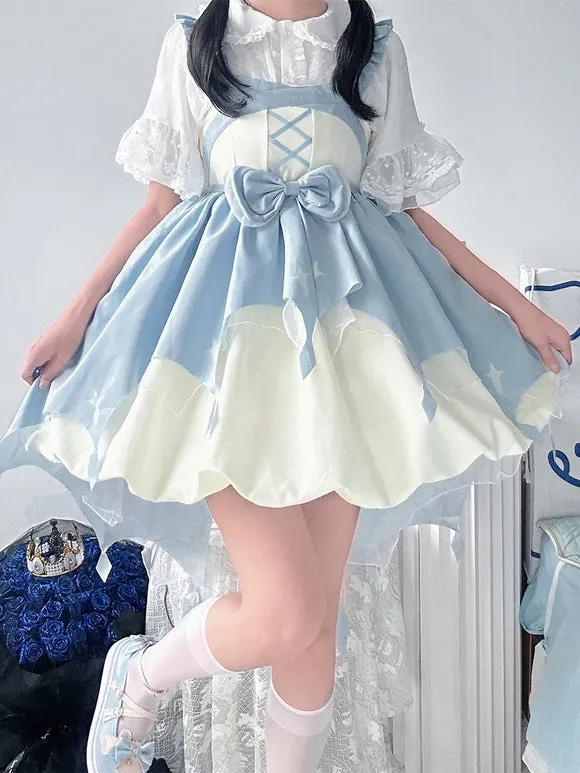 JSK Sweet Lolita Dress Polyester Sleeveless Bows Jumper Lolita Dress