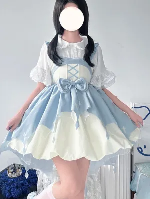 JSK Sweet Lolita Dress Polyester Sleeveless Bows Jumper Lolita Dress