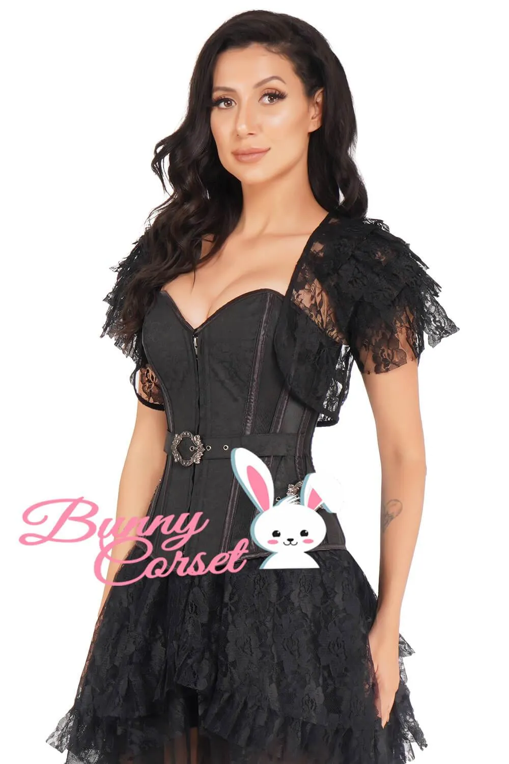 Kensleigh Overbust Black Mesh Corset