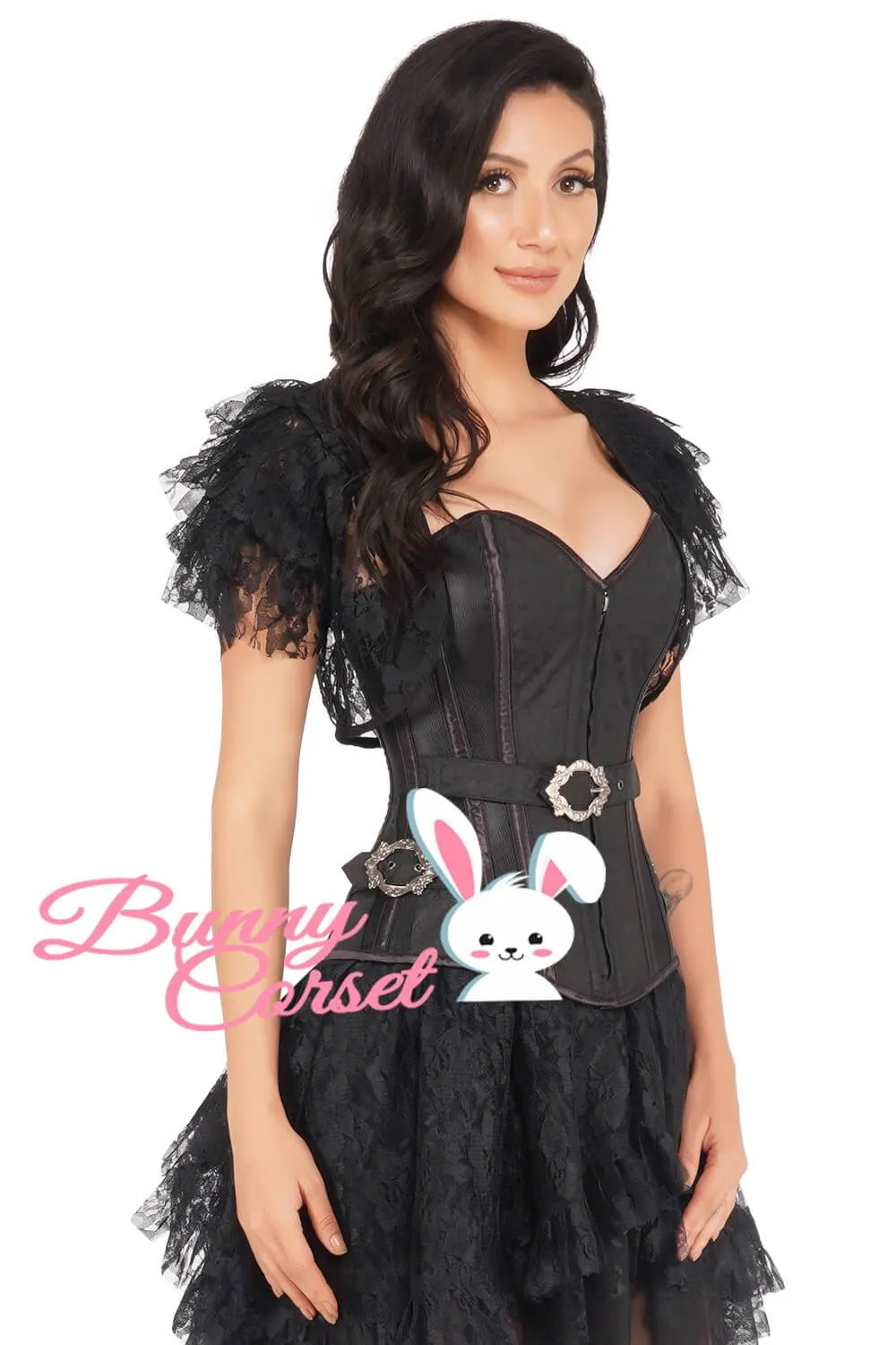 Kensleigh Overbust Black Mesh Corset