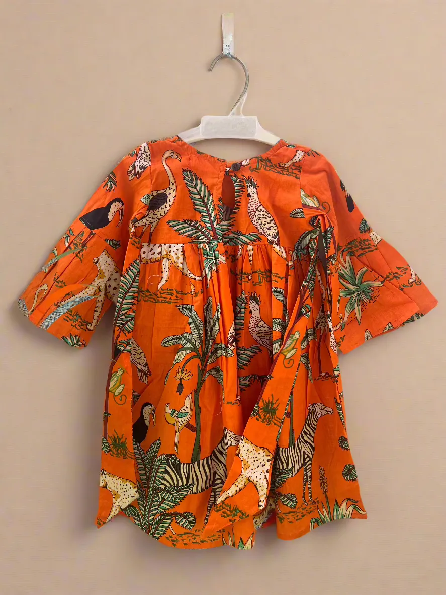 Klingaru Frock - Orange Jungle Dress