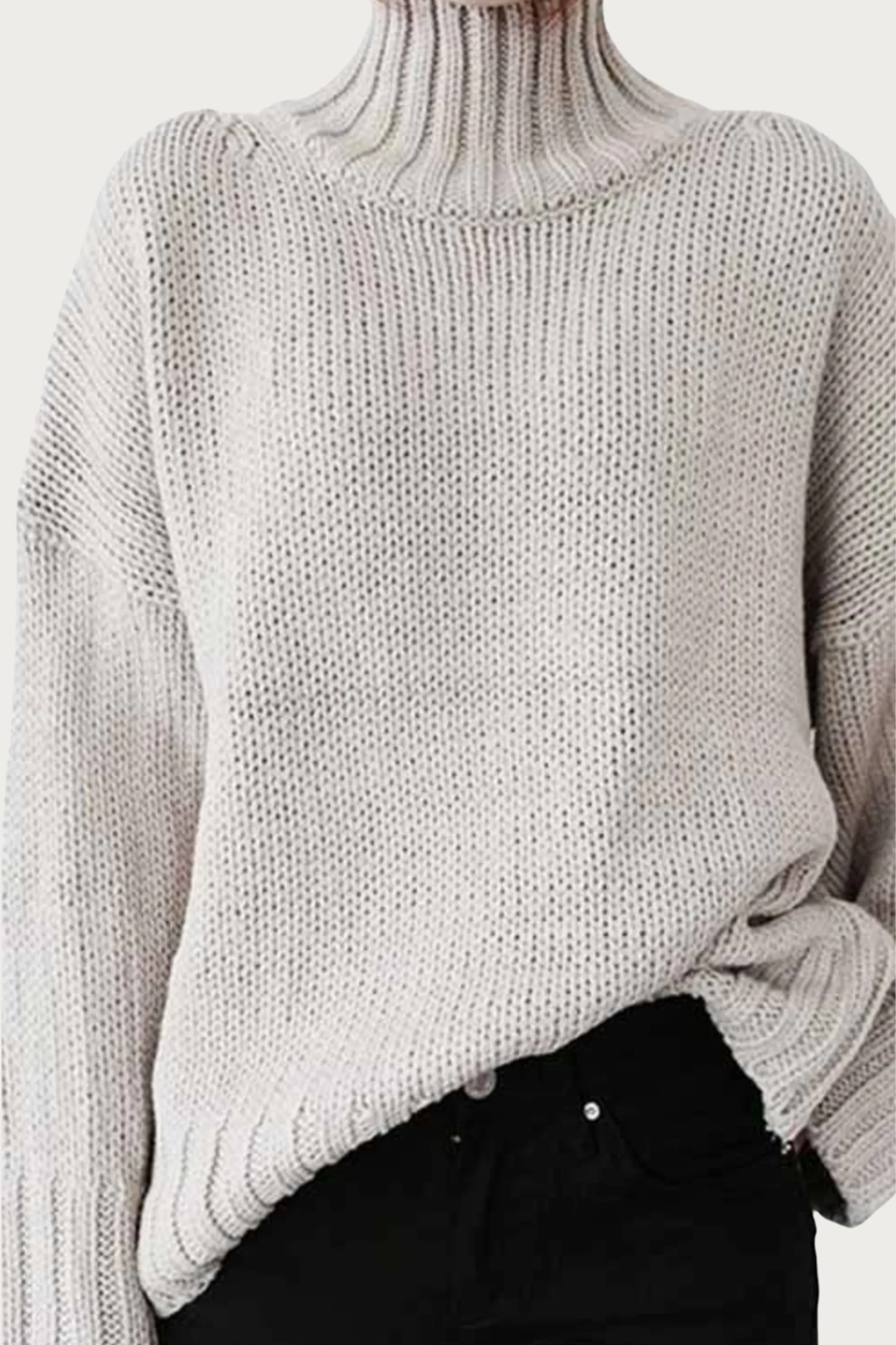 KNIT MOCK NECK SWEATER