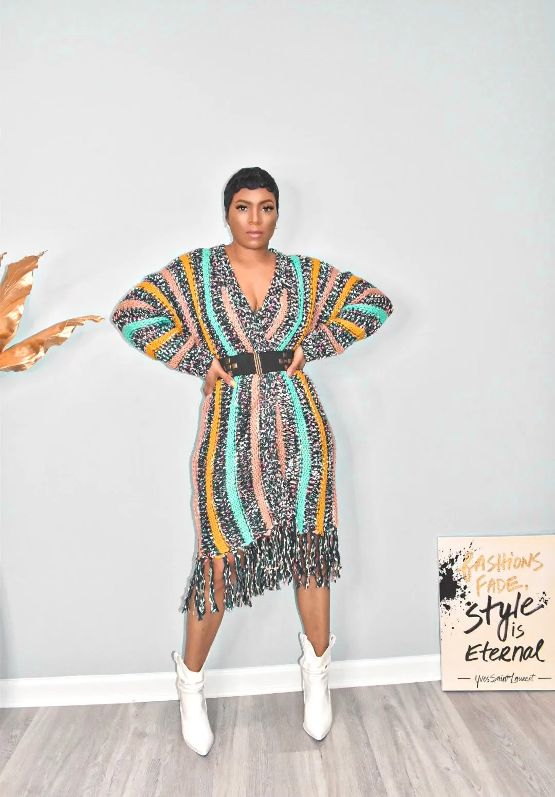 Knit Multi Colored Cardigan