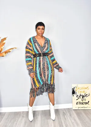 Knit Multi Colored Cardigan