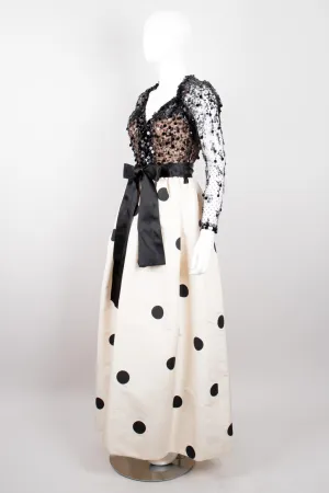 Lace Taffeta Dot Gown