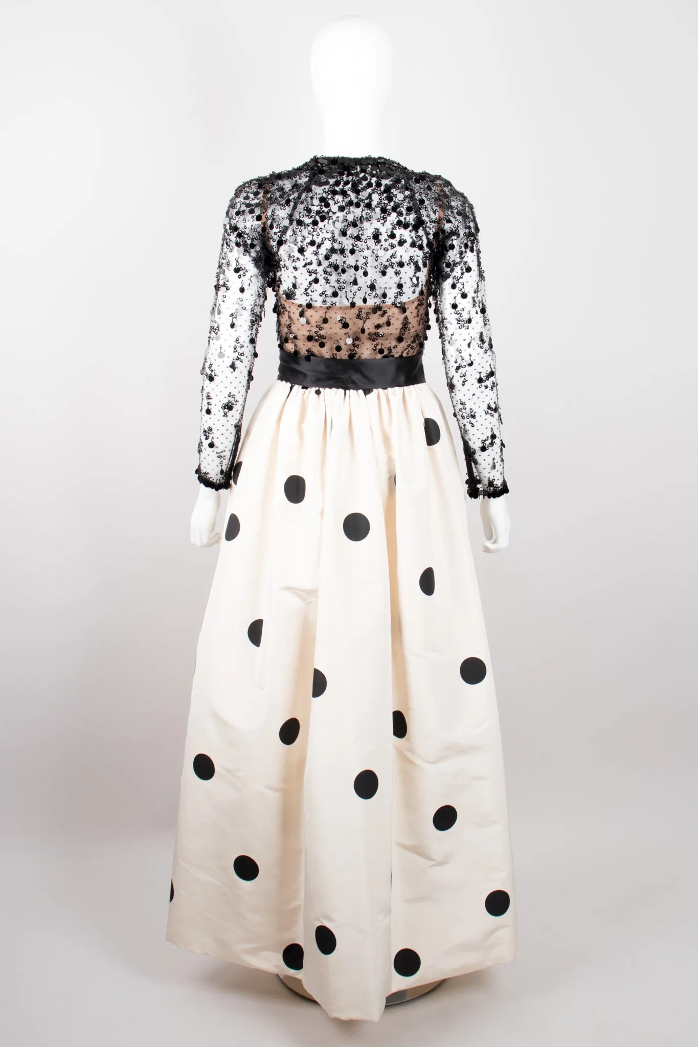 Lace Taffeta Dot Gown