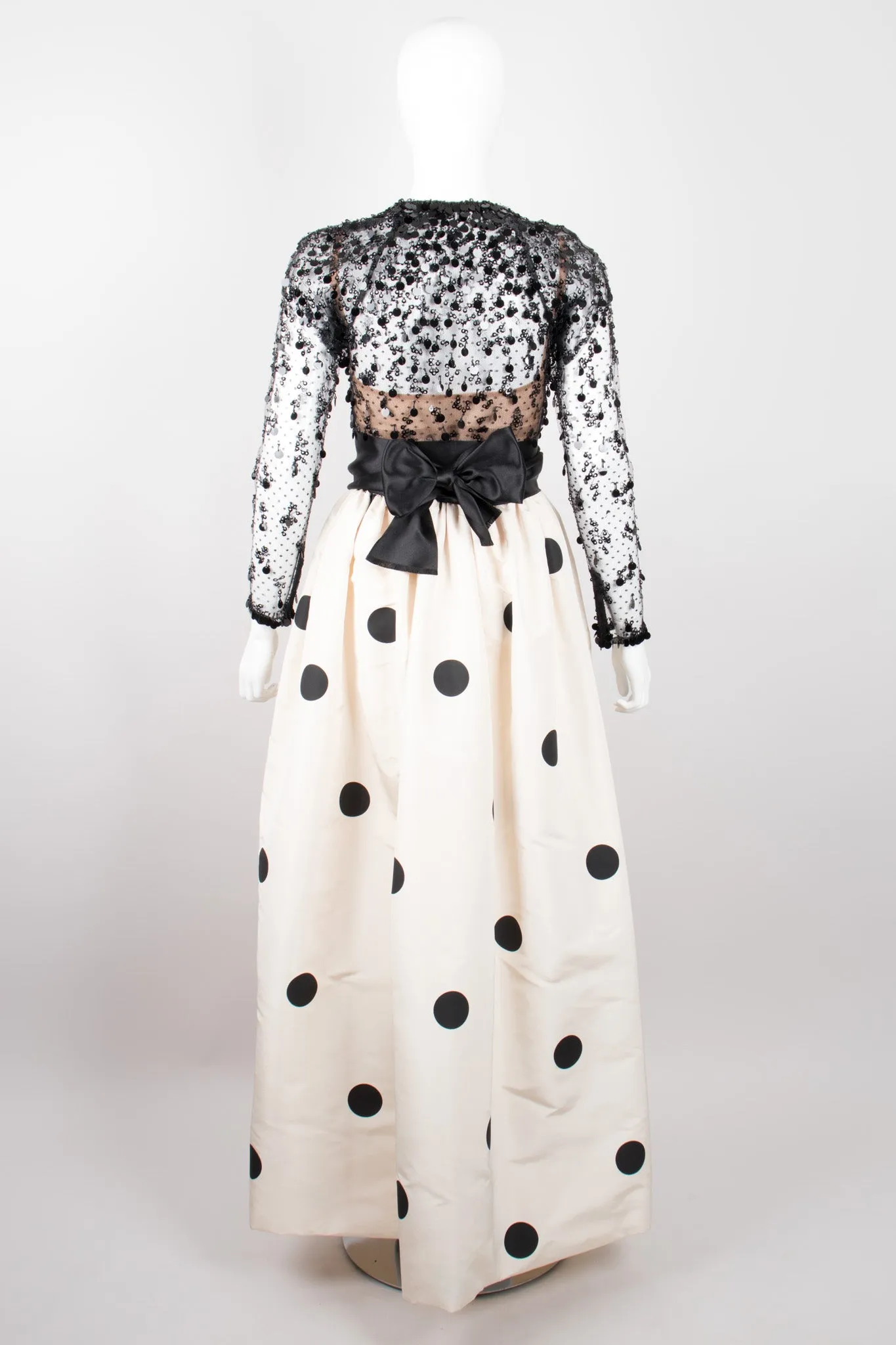 Lace Taffeta Dot Gown