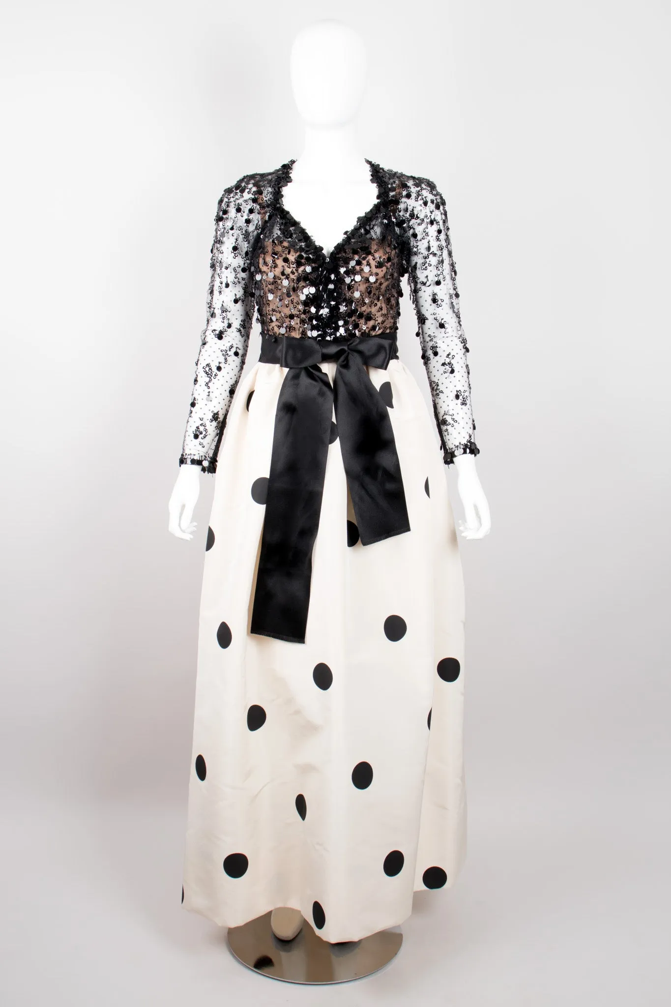 Lace Taffeta Dot Gown