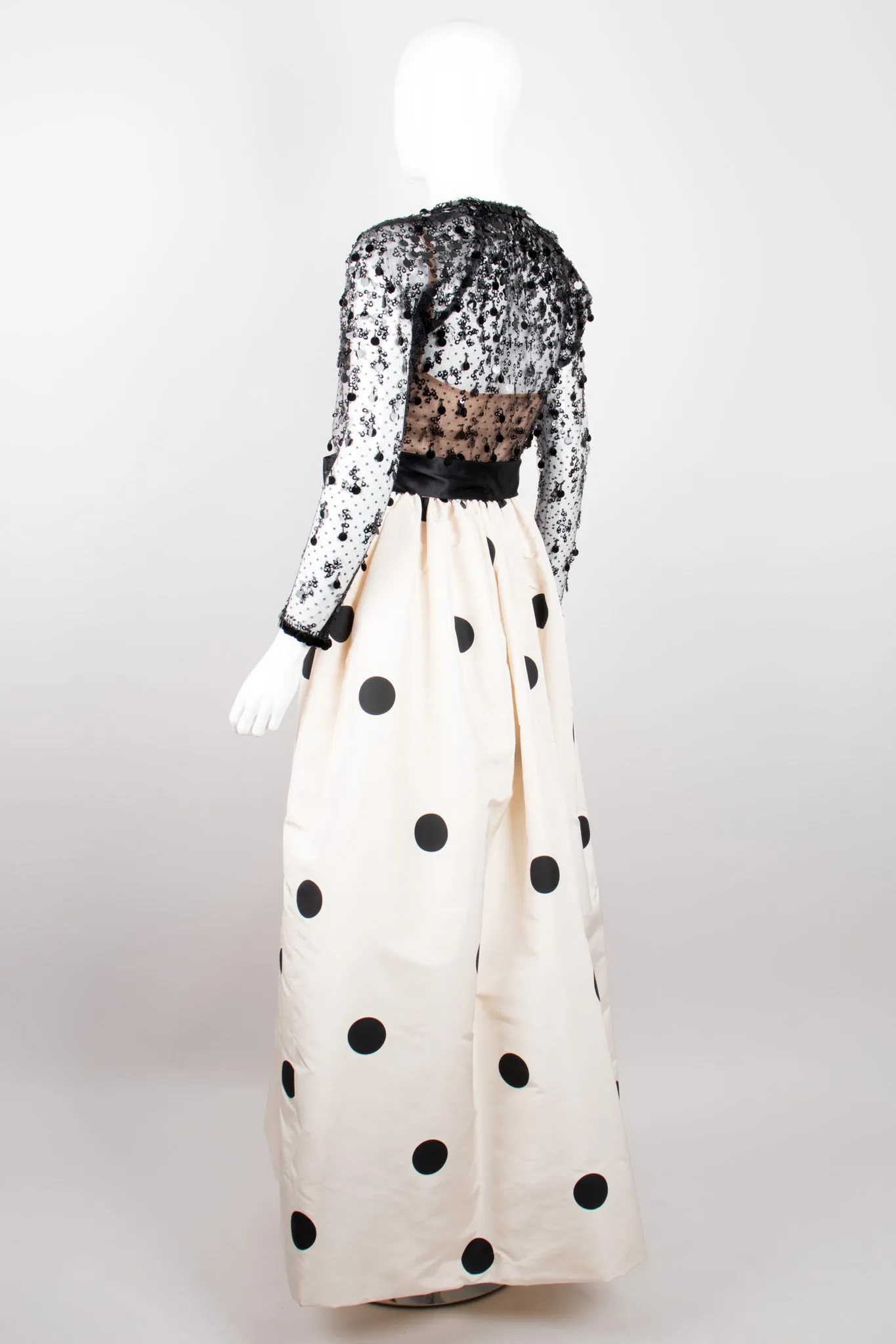 Lace Taffeta Dot Gown