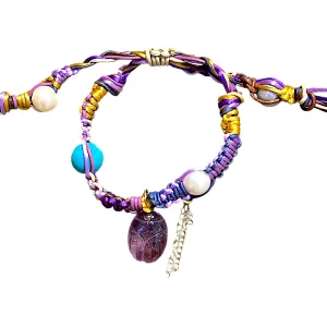 LAVENDER TURQUOISE SCARAB ROCKSTAR BRACELET