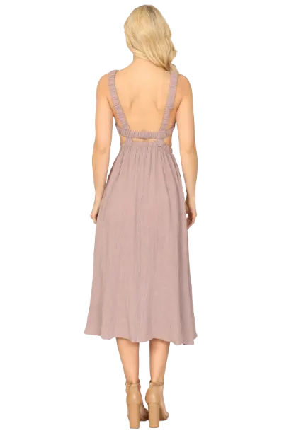 Lilac Strappy Backless Side Cut Out Dress - Pack of 5