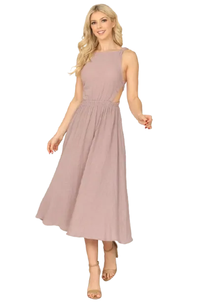 Lilac Strappy Backless Side Cut Out Dress - Pack of 5