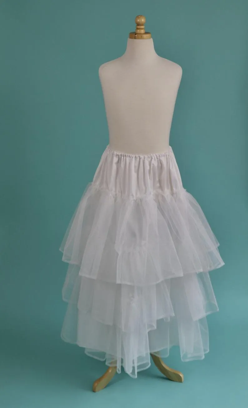 Long First Communion Dress Cotton Fabric, Hand Made,  Smocked Dresses with petticoat included, add  Head Piece and Veil