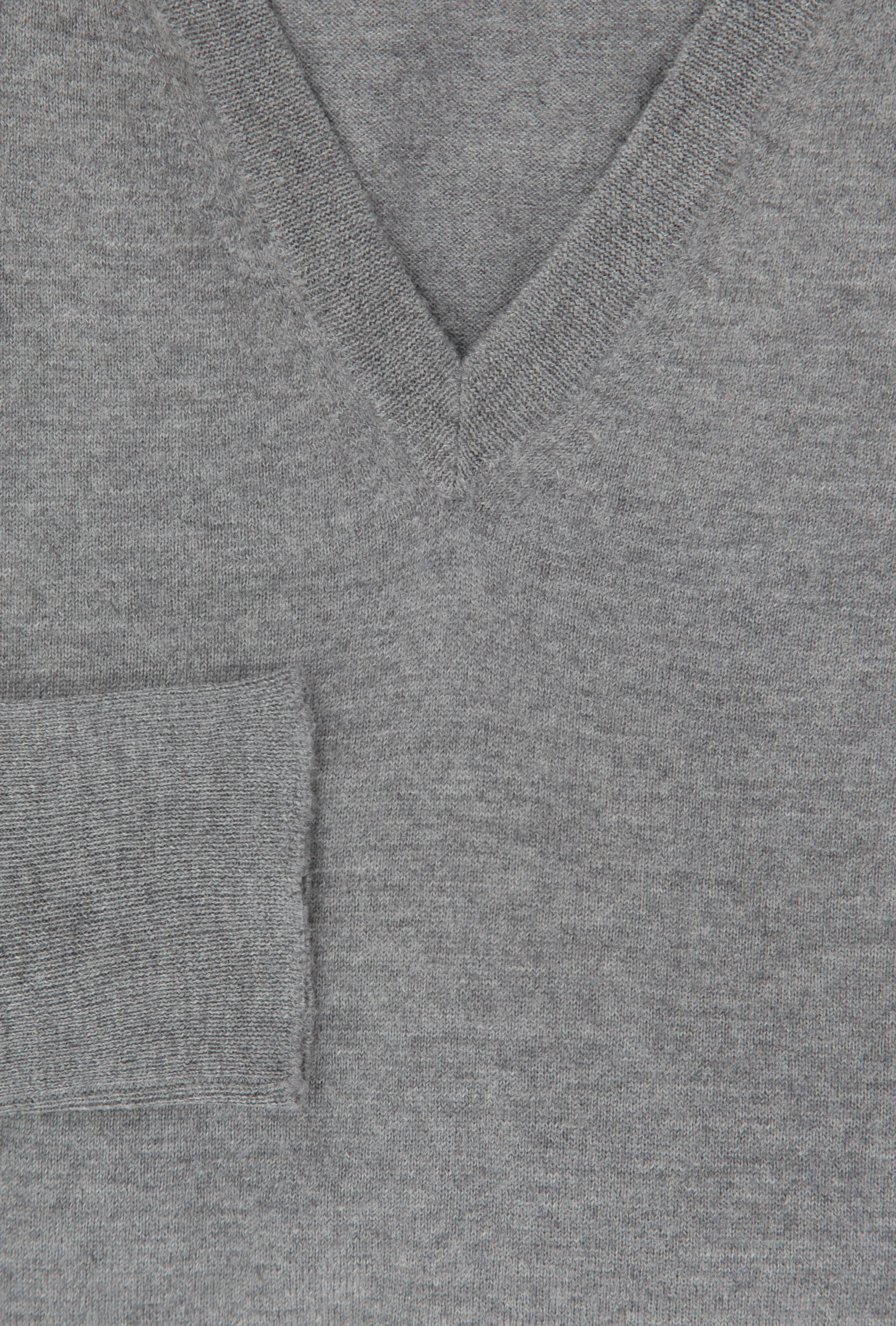 Luigi Borrelli Gray V-Neck Sweater