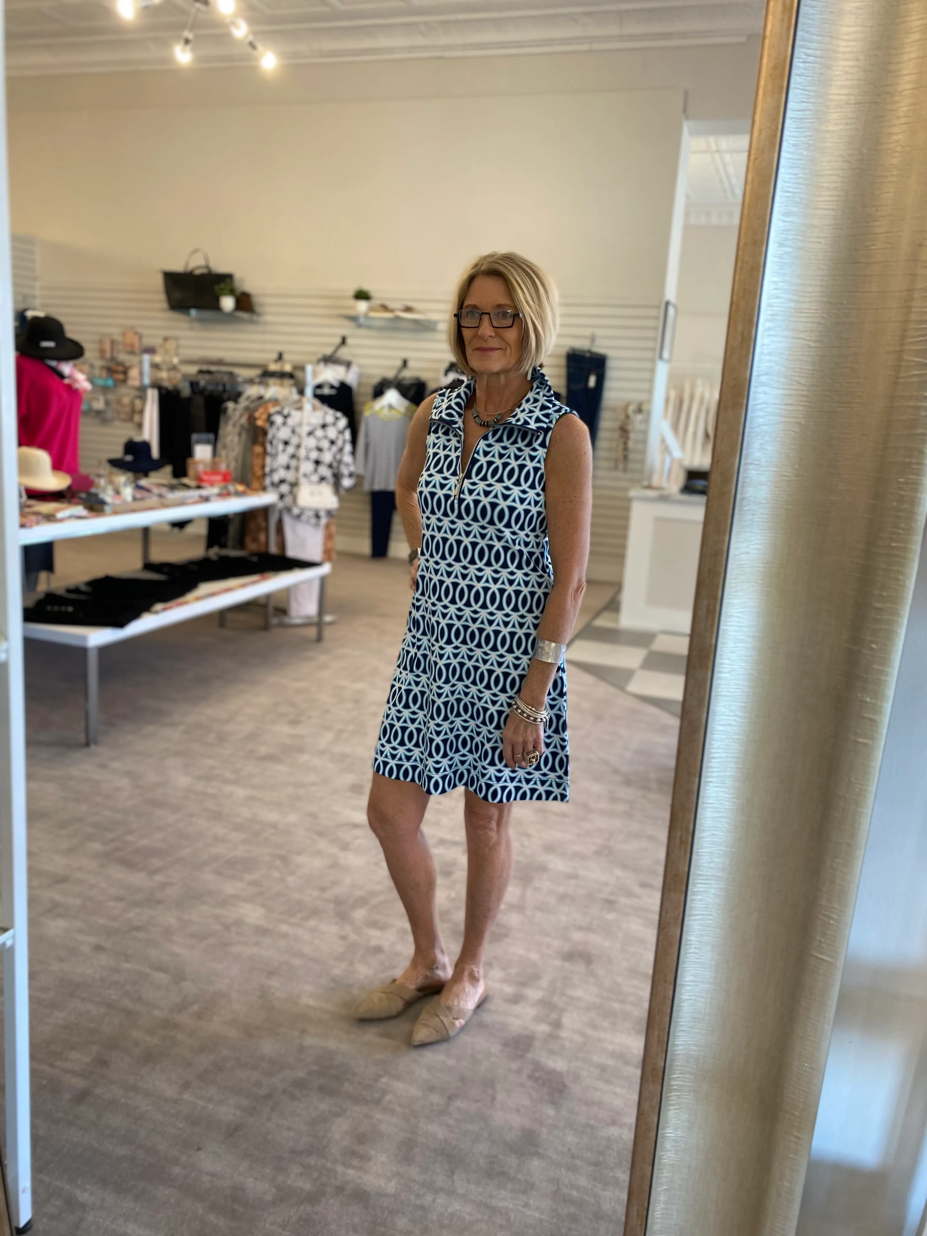 Lulu B Blue Sleeveless Swing Dress
