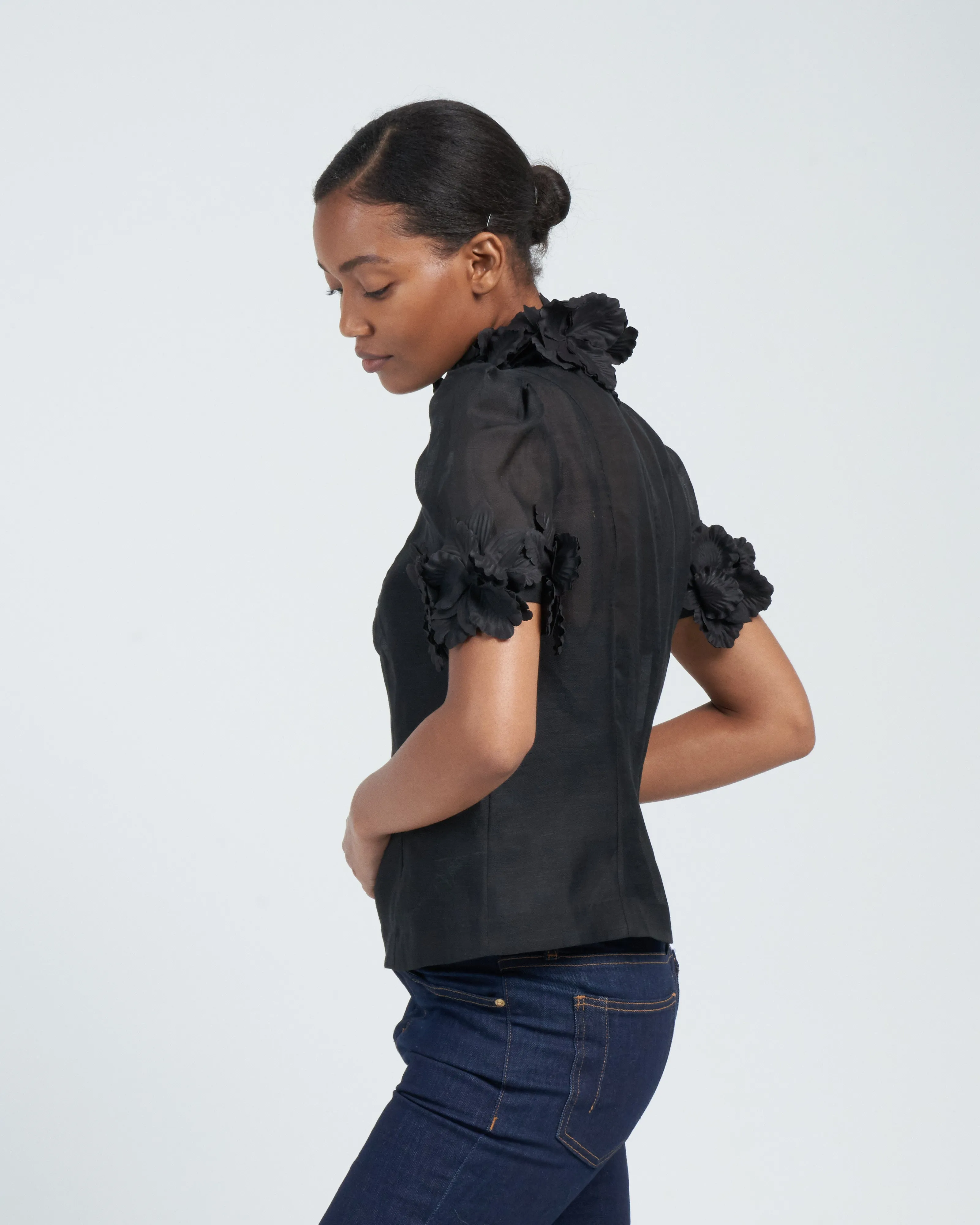 luminosity liftoff flower top - black