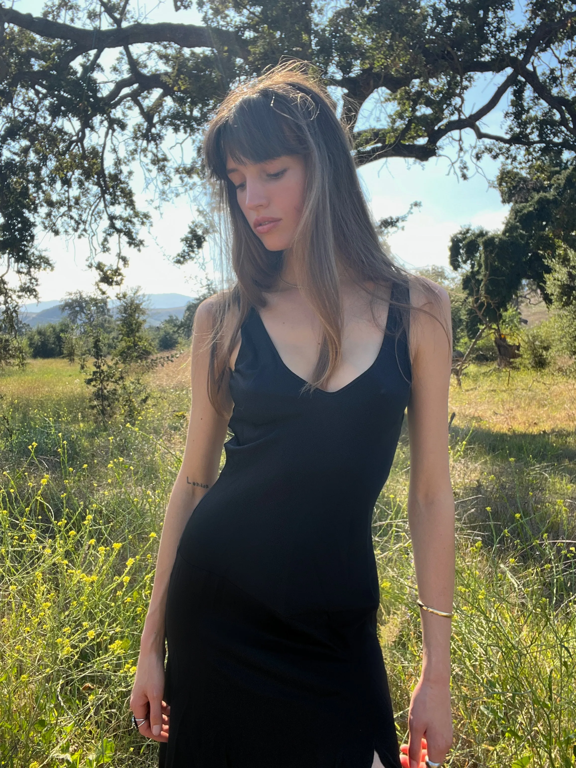 Mae Slip Dress / Black Silk