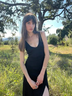 Mae Slip Dress / Black Silk