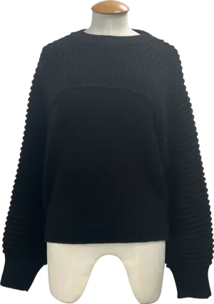 MANGO Black Coco Puff Sleeve Jumper UK L