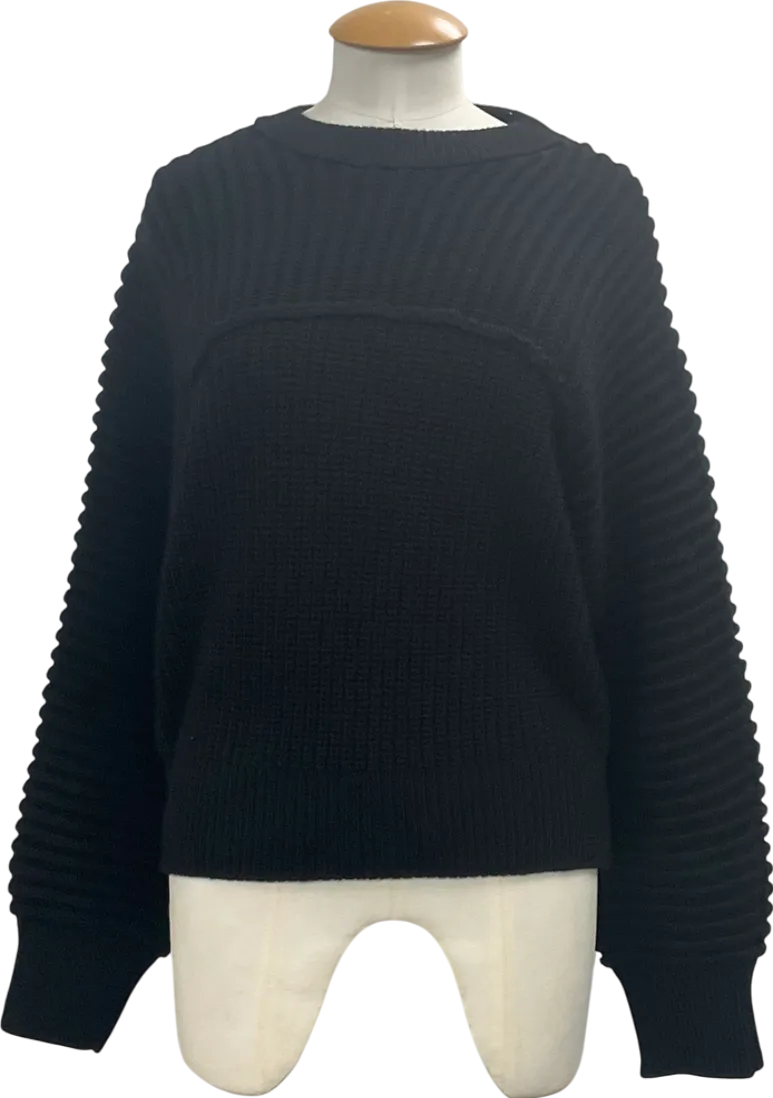 MANGO Black Coco Puff Sleeve Jumper UK L
