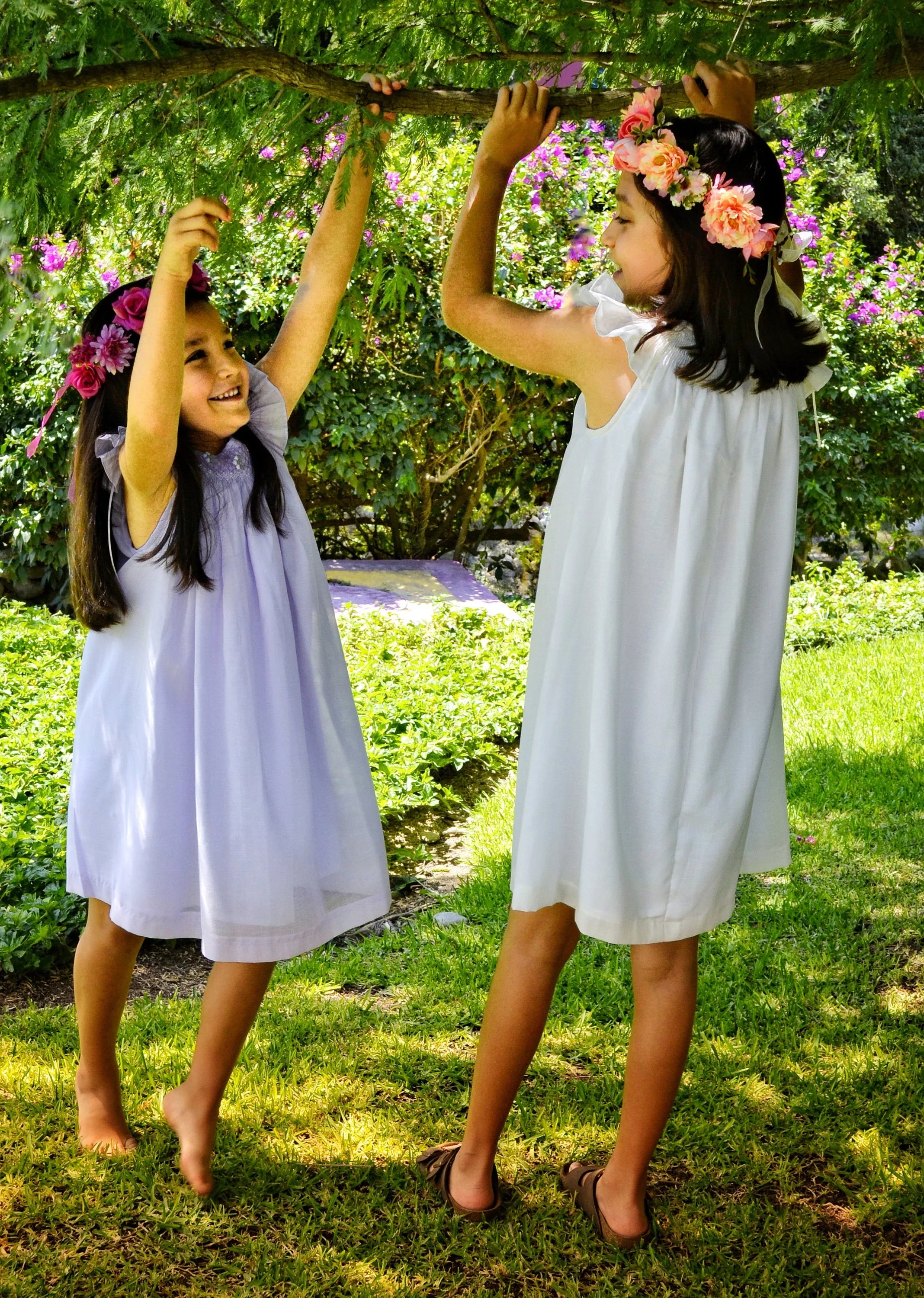 Matching Sister Dresses,  Smocked Dress, White, Ivory, Lavander, Light Blue, Pink, Pageant Dress, HAND MADE