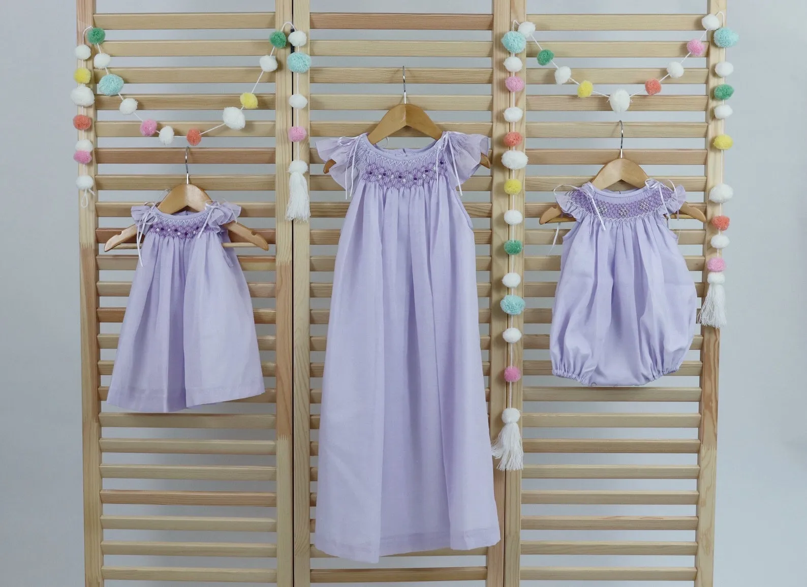 Matching Sister Dresses,  Smocked Dress, White, Ivory, Lavander, Light Blue, Pink, Pageant Dress, HAND MADE