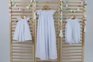 Matching Sister Dresses,  Smocked Dress, White, Ivory, Lavander, Light Blue, Pink, Pageant Dress, HAND MADE