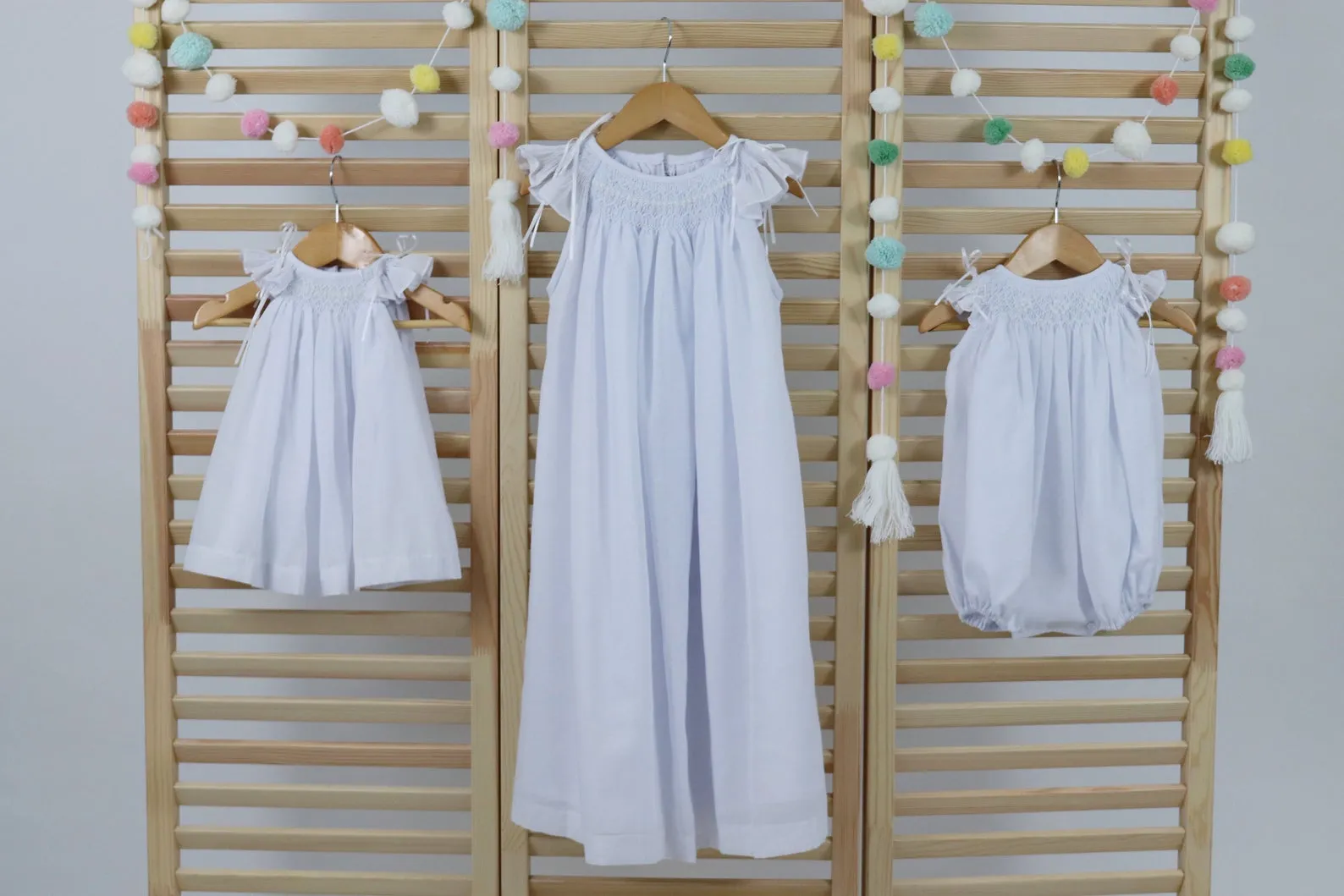 Matching Sister Dresses,  Smocked Dress, White, Ivory, Lavander, Light Blue, Pink, Pageant Dress, HAND MADE