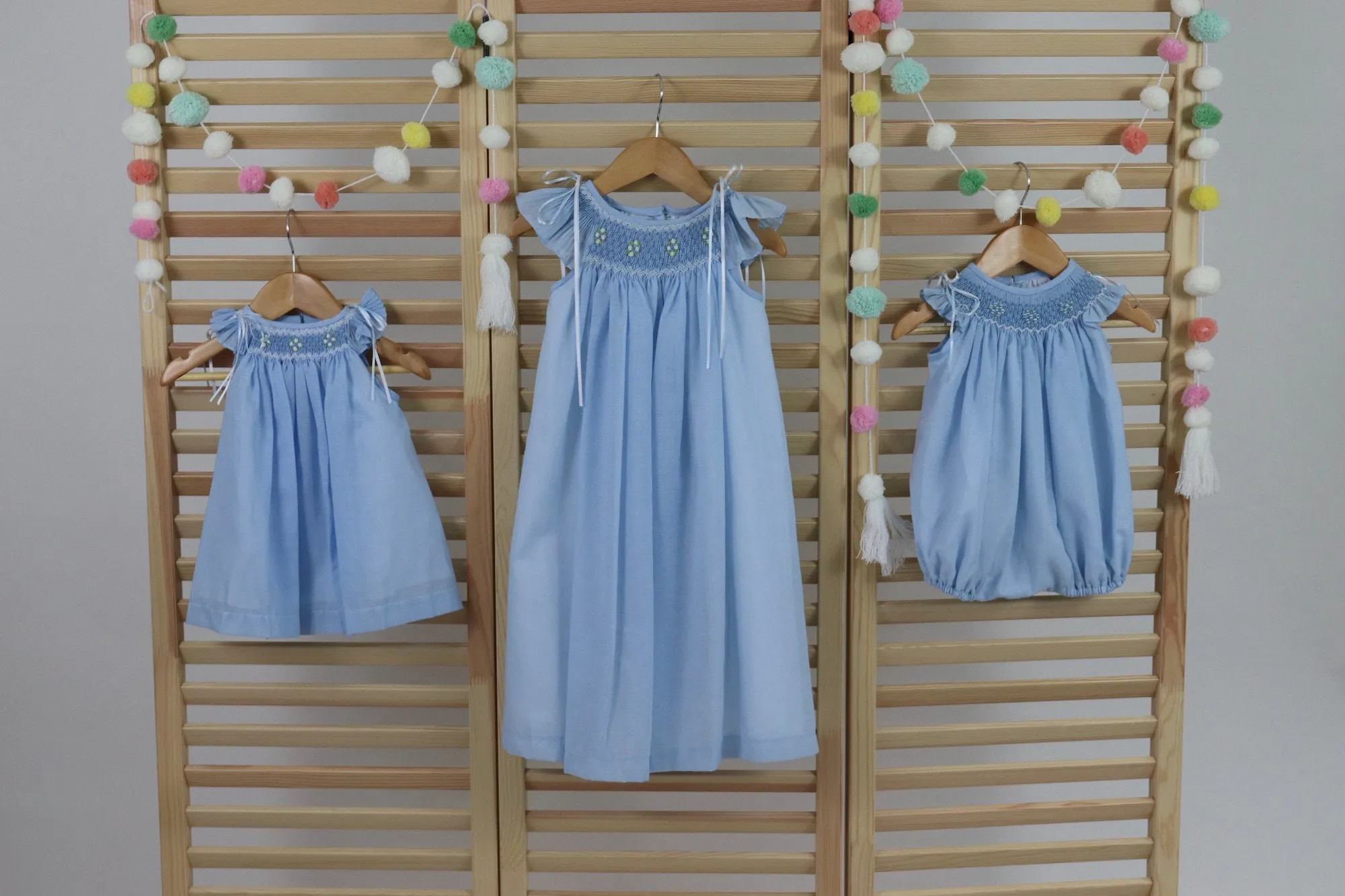 Matching Sister Dresses,  Smocked Dress, White, Ivory, Lavander, Light Blue, Pink, Pageant Dress, HAND MADE