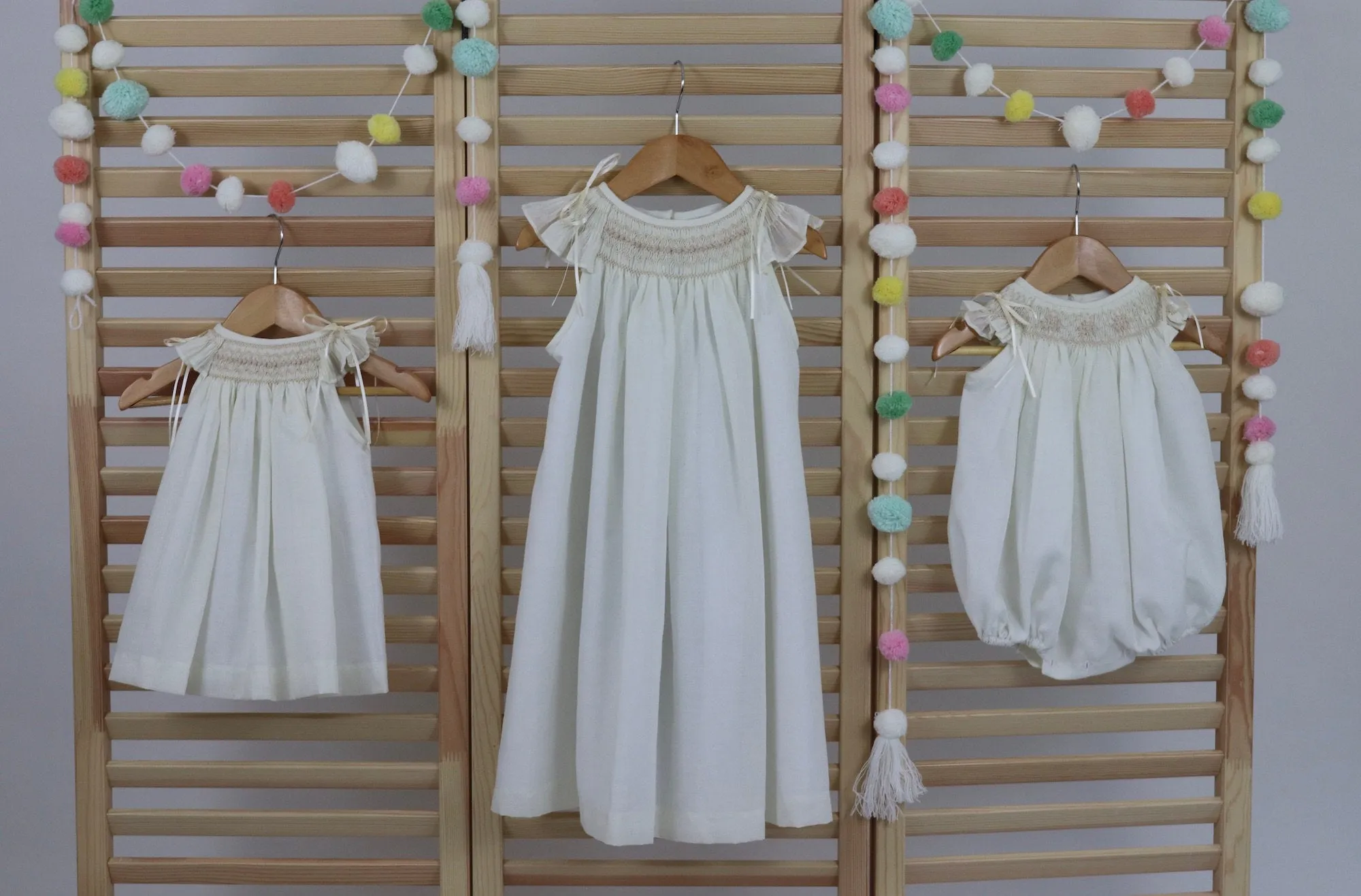 Matching Sister Dresses,  Smocked Dress, White, Ivory, Lavander, Light Blue, Pink, Pageant Dress, HAND MADE