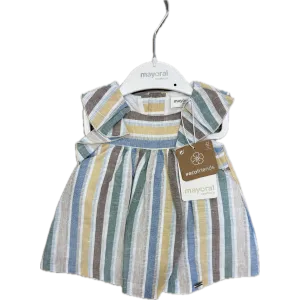 Mayoral Mutlicolor Stripes Linen Dress