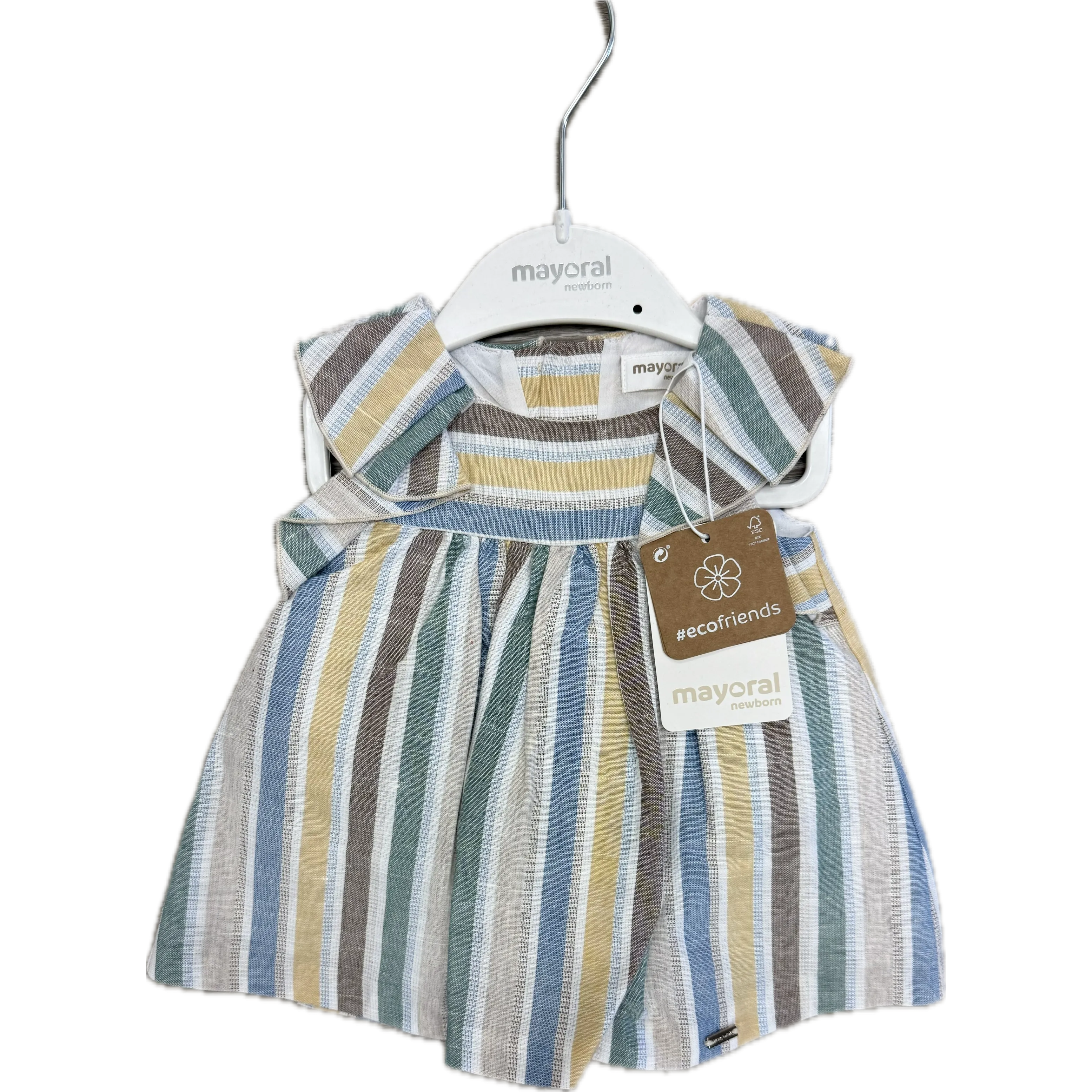 Mayoral Mutlicolor Stripes Linen Dress
