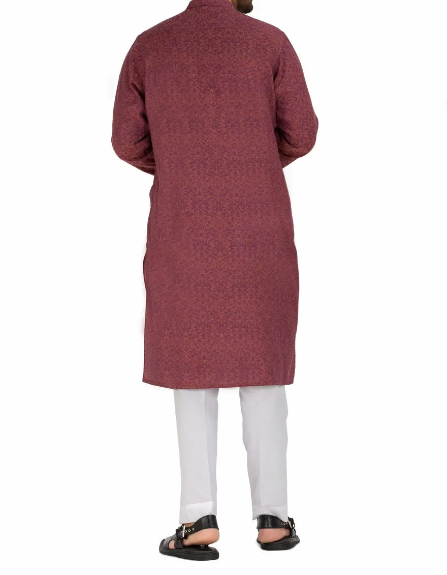 Men Eid Dress in Maroon Color #K0002