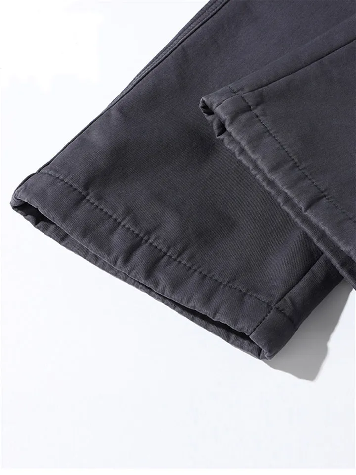 Men's Winter Keep Warm Plush Straight Leg Cargo Pants