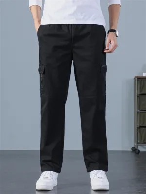 Men's Winter Keep Warm Plush Straight Leg Cargo Pants