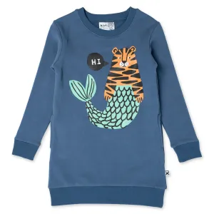 Mer- Cats Furry Dress - Navy