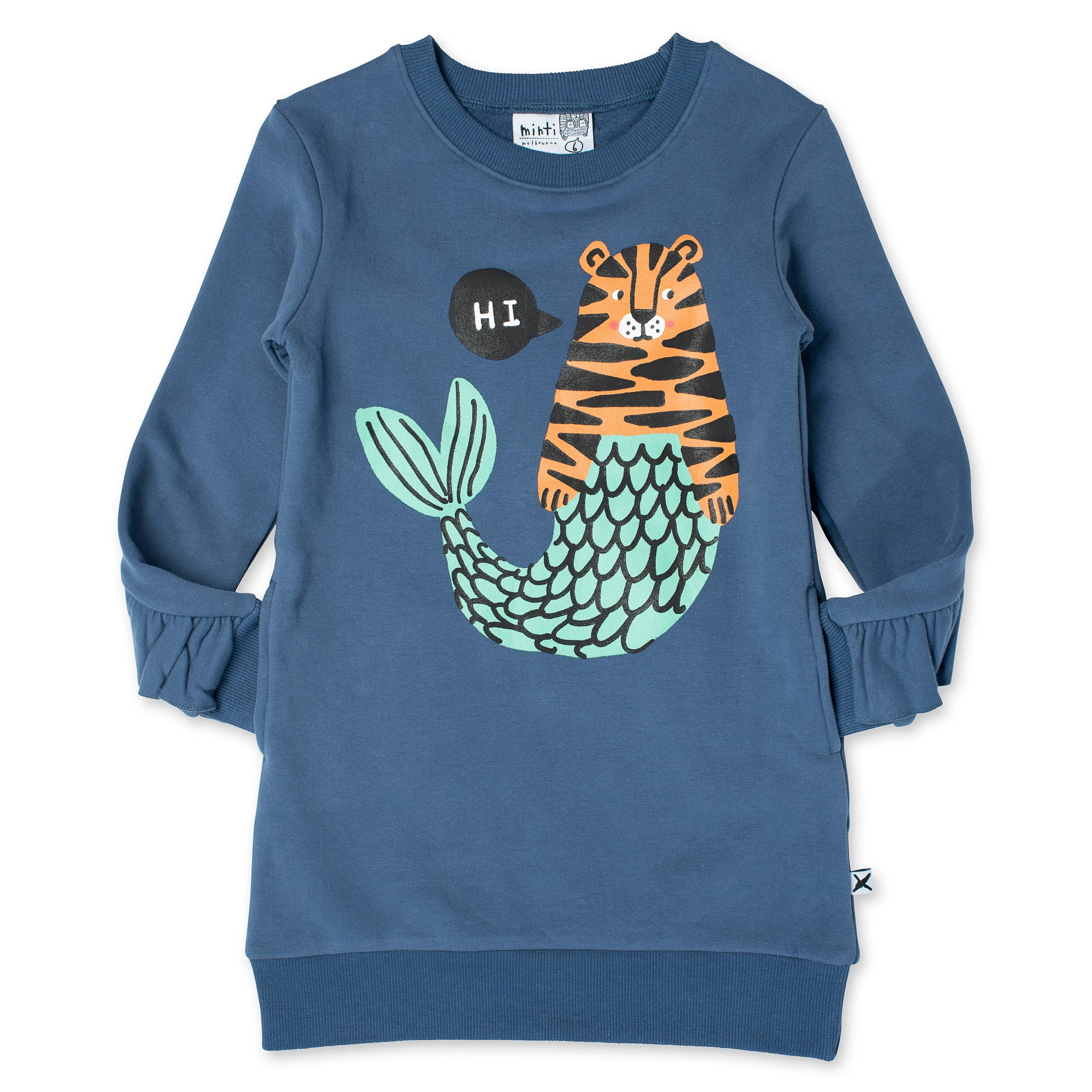 Mer- Cats Furry Dress - Navy
