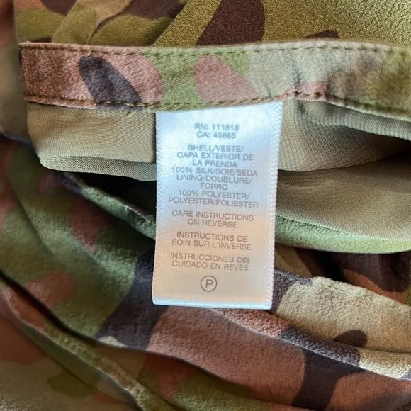 MICHAEL KORS CAMOUFLAGE RUFFLE SKIRT 100% SILK SIZE 6