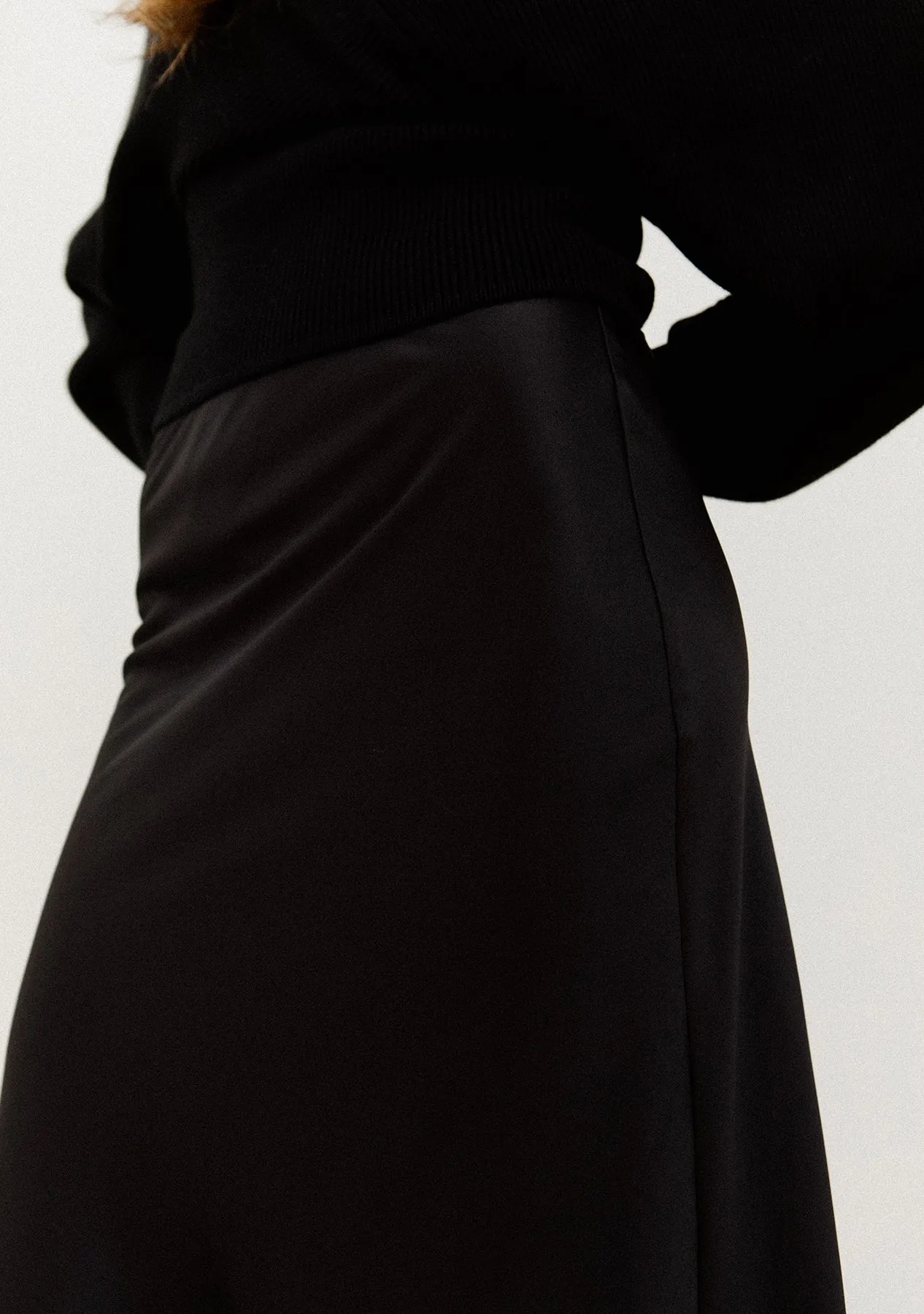 Midi Satin Slip Skirt