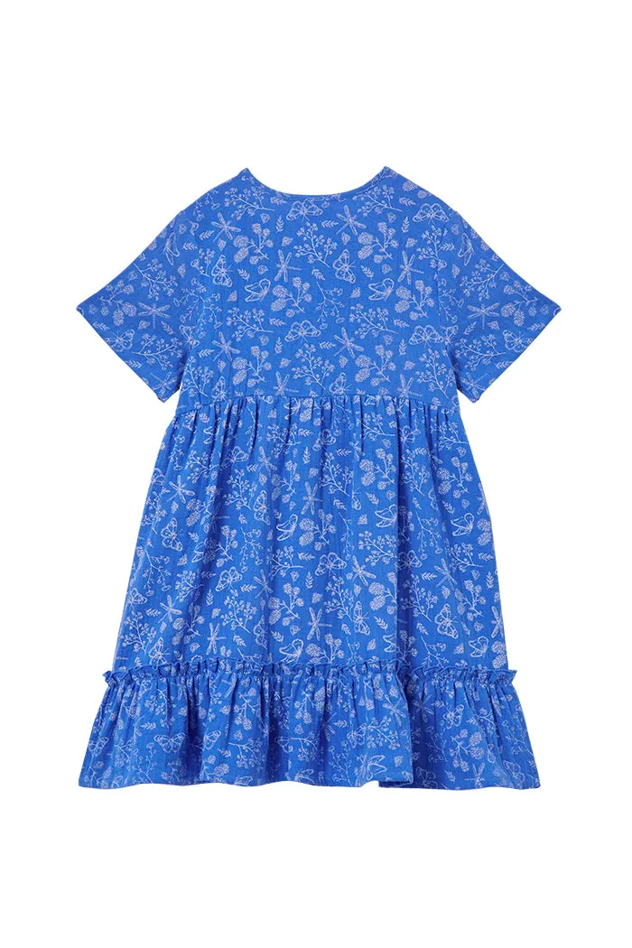 MILKY DRAGONFLY CRINKLE COTTON DRESS