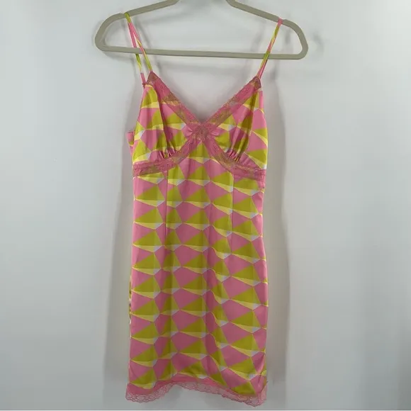 More to Come Sela Mini Slip Dress in Pink Multi size Small Revolve