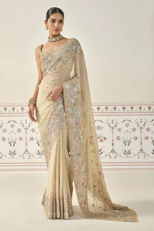 Nabanita Gota Patti Georgette Saree - Flesh