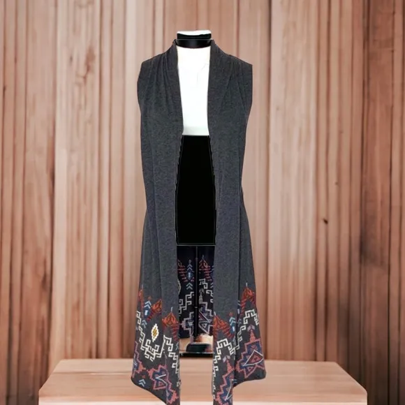 NEW Johnny Was Tisha Cross Stitched Knit Long Vest