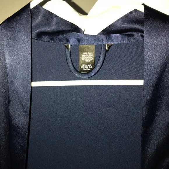 ✨NEW✨ VERY SEXY Silky Satin Robe Kimono LONG medium large blue navy