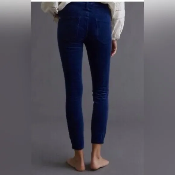 NWOT! Anthropologie Pilcro Blue High-Rise Corduroy Skinny Stretch Jeans Size 30