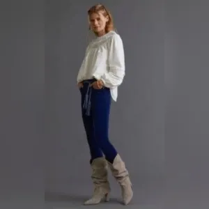 NWOT! Anthropologie Pilcro Blue High-Rise Corduroy Skinny Stretch Jeans Size 30