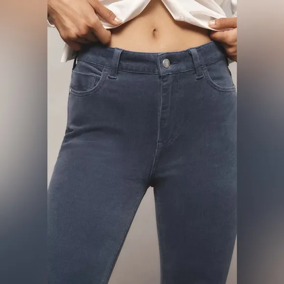 NWOT! Anthropologie Pilcro Blue High-Rise Corduroy Skinny Stretch Jeans Size 30