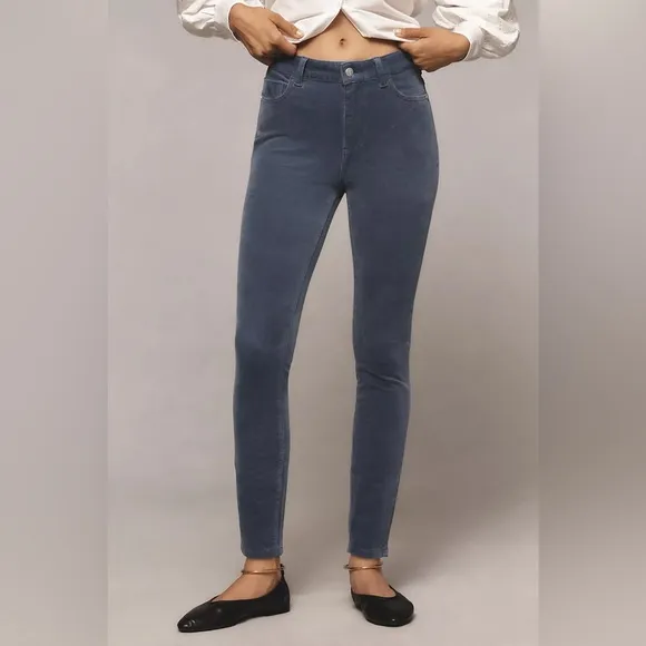 NWOT! Anthropologie Pilcro Blue High-Rise Corduroy Skinny Stretch Jeans Size 30