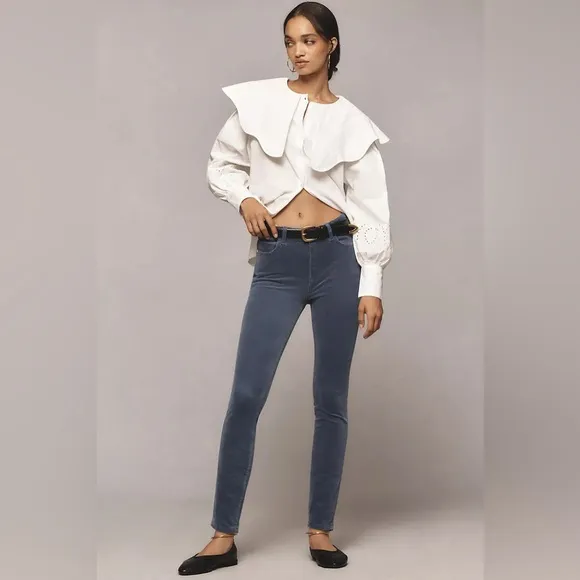 NWOT! Anthropologie Pilcro Blue High-Rise Corduroy Skinny Stretch Jeans Size 30